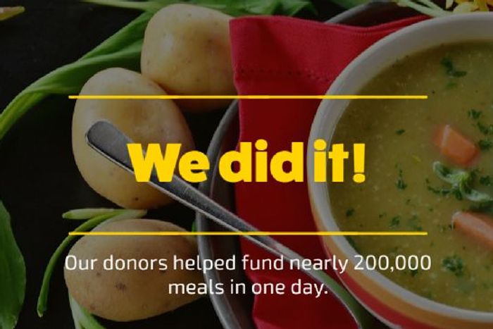 Nearly 200,000 Meals Funded in One Day